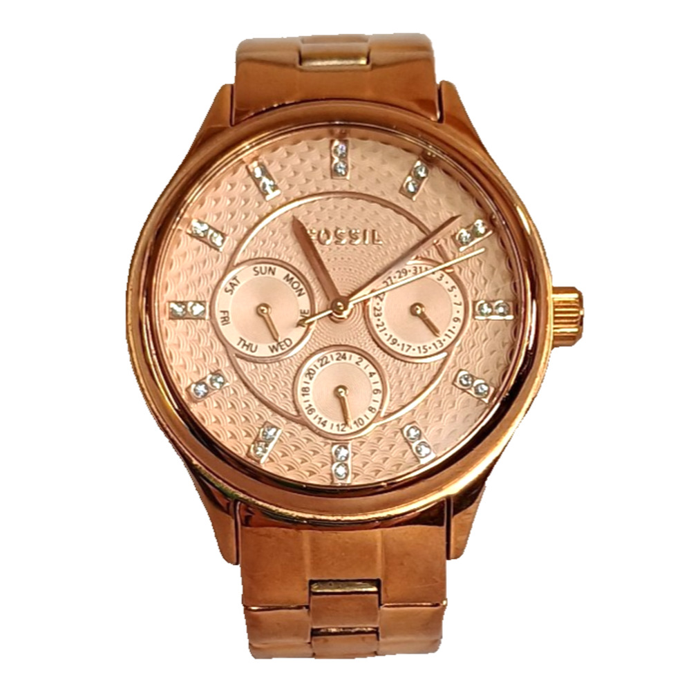 Fossil Modern Sophisticate Rose Gold Tone Crystals Women's BQ1561 Watch